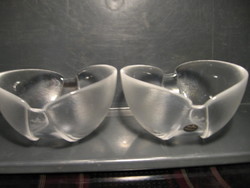 Retro Space Age Rosenthal Studio Line  kristály tálka pár  jelzett design Björn Wiinblad