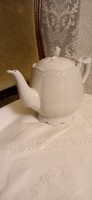 Hófehér porcelán rózsa fogós teás kanna
