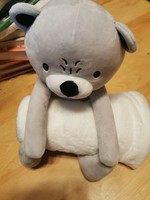 Bébitakaró 011. (Nagy macis plüssel) - Baby blanket 011. (Large teddy bear plush)