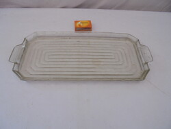 Régi, vastag üveg tálca