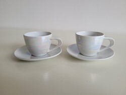 Régi Zsolnay porcelán kávés csésze art deco eozinos 2 db