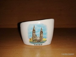 Bodrogkeresztúri kerámia Szeged emlék cigaretta tartó tálka (19/d)