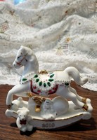 Vintage LENOX karácsonyi porcelán hintaló , évszámozott darab