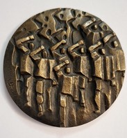 Párt Munkáért  bronz emlék plakett 7,5 cm jelzett darab