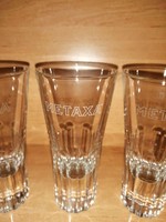 METAXA  üveg pohár - 5 db egyben - 14 cm magas (42/d)