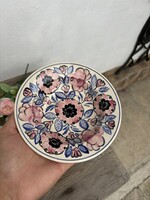 17.5 cm Gyönyörű Made in Poland virágos kézzel festett népi falitányér falusi paraszti nosztalgia