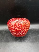 Zsolnay ökörvér mázas porcelán váza.8x11cm-es. 8624