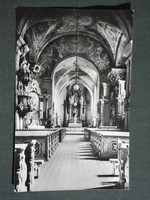 Postcard, Szentes, Róm. Catholic church interior, altar view, fragment, 1960-