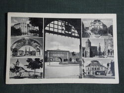 Képeslap,Szeged,mozaik,kossuth szobor,Dom tér,templom,vigadó,SZTK,városháza, 1940-