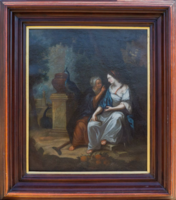 Ancient Baroque Painting, Mythological Scene with Goddess Hera