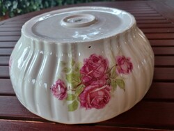 Zsolnay porcelán pogácsás rózsás tál- 24,5 cm! Vintage