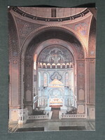 Képeslap,Szeged,Fogadalmi templom belső,oltár látkép, részlet, 1980-