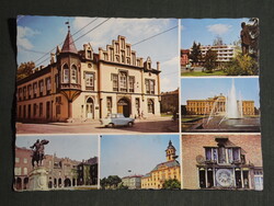 Képeslap,Szeged,mozaik,Fekete ház,egyetem,múzeum,városháza,zenélő óra ,részletek, 1974-