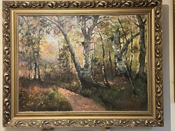 Nagy méretű,feloldatlan szignóval..60x80+kerete