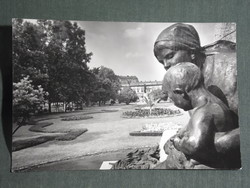 Postcard, Szeged, Vásárhelyi Pál Memorial Statue, Park, Square View, Fragment, 1964