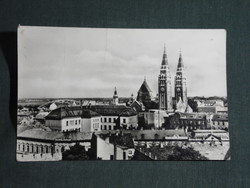 Képeslap,Szeged,Fogadalmi templom,városi látkép ,részlet, 1957-