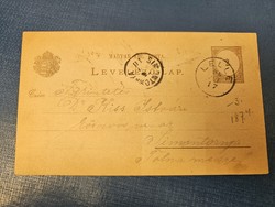 1896-os 2 kr díjjegyes levelezőlap LELLE -SIMONTORNYA