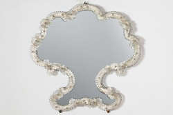 Murano-i üveg keretes tükör - nagyon ritka forma! (24-1497)