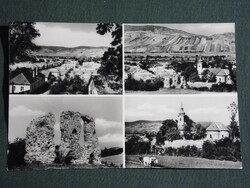 Képeslap,Tar,mozaik,Tari Lőrinc udvarházának romjai,templom,falu látkép,részlet , 1961-