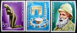 R3327-9 / Románia 1976 Constantin Brancusi szobrász bélyegsor postatiszta