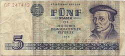 5 márka 1975 NDK Németország 1.