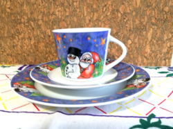 Porcelain children's breakfast set - with Santa Claus pattern -