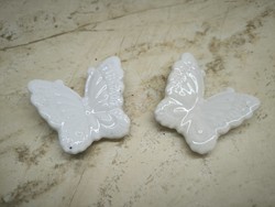 Fehér porcelán lepke  fogantyúk, komód, fiók, szekrény, nagy 4 cm  eladó! 2 db