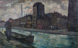 Podolini-Volkmann Artúr (1891-1943): Utcakép a Szajnánál Párizsban, 1911