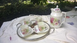 Ar deco stíl-antik Victoria-Kávés-mokkás készlet-1920-as évek, szép állapotban megőrizve