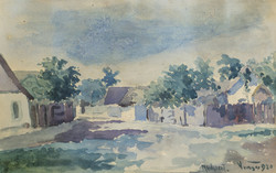 Olvashatatlan jelzéssel: Mindszent, 1920 - akvarell kép keretben 1920