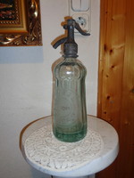 Szódás üveg , fejazonos ,  Délmagyar Rt Pécs , halvány zöld