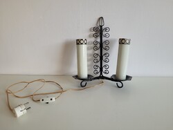 Retro régi 2 égős vas falikar falilámpa mid century fali lámpa