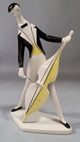 Ritka Zsolnay csellós figura/ Török János tervezése