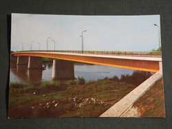 Képeslap,Barcs,Dráva híd látkép,részlet, 1971-