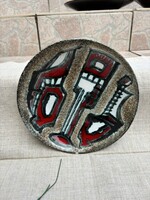 Gyönyörű Fórizsné Sárai Erzsébet Falitányér kerámia midcentury lakásdekoráció modern  nosztalgia