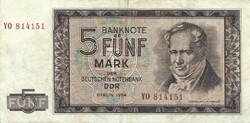 5 márka 1964 NDK Németország Replacement "YO" Ritka