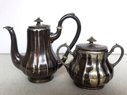 Antique Neo-Baroque Thick Silver-Plated Coffee Set with Marking