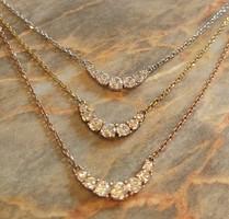 Tricolor aranyozott cirkonköves jelzett ezüst nyaklánc