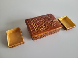 Régi retro gránit doboz Alba Regia 1000 éves Székesfehérvár Zahajszky László iparművész