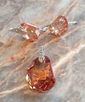 Swarovski Galet kristályos medál+fülbevaló szett