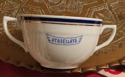 Zsolnay Utasellátó-s könnyű porcelán leveses césze