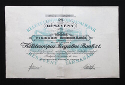 Keleteurópai Forgalmi Bank részvény 25x400 korona 1921