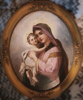Nincs minimálár! Veress Zoltán? (1868-1935) Madonna a gyermekkel! Hátán ceruzás felirat!