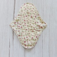 Washable Pad 19.5 cm / pastel flowers / panty liner, washable textile pad