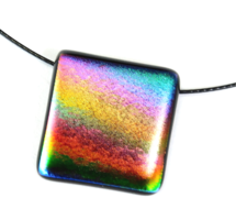 Szivárványos dichroic üvegékszer nyaklánc