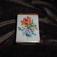 Herendi  porcelán gyufatartó ( virágos minta )