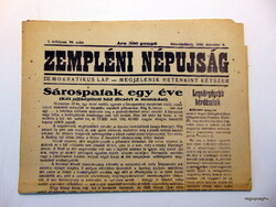 1945 december 8  /  ZEMPLÉNI NÉPUJSÁG  /  Ssz.:  22207