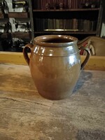 Lekváros szilke, tároló edény, kerámia szilke, füles bödön, szép állapotú 20. századi darab