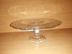 Antik üveg talpas tortatál sütemény kínáló asztalközép - átm. 25 cm (b)