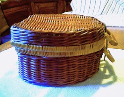 Retro fonott gyerek piknikkosár (bélelt) táska